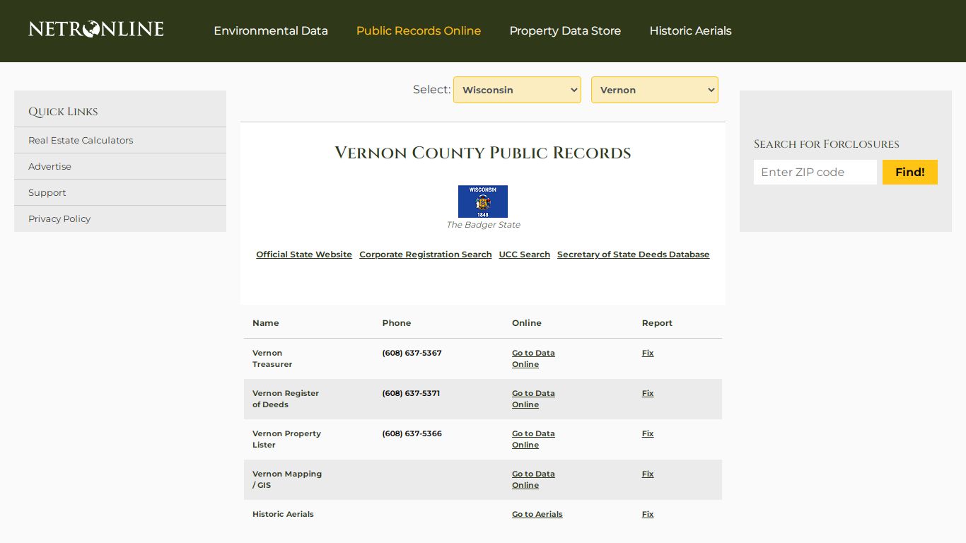 Vernon County Public Records - NETROnline.com