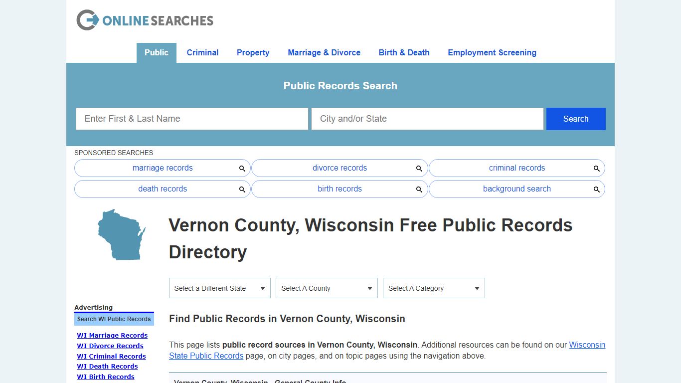 Vernon County, Wisconsin Public Records Directory