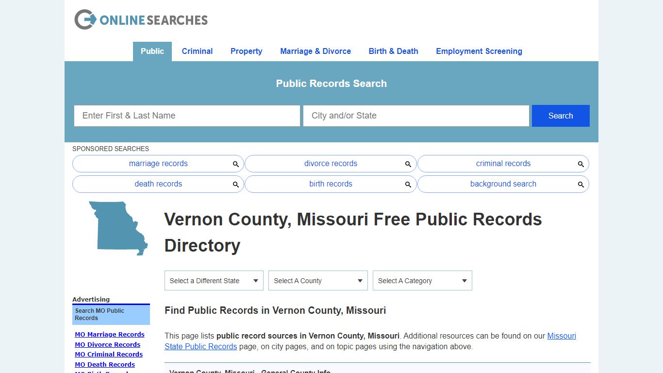 Vernon County, Missouri Public Records Directory